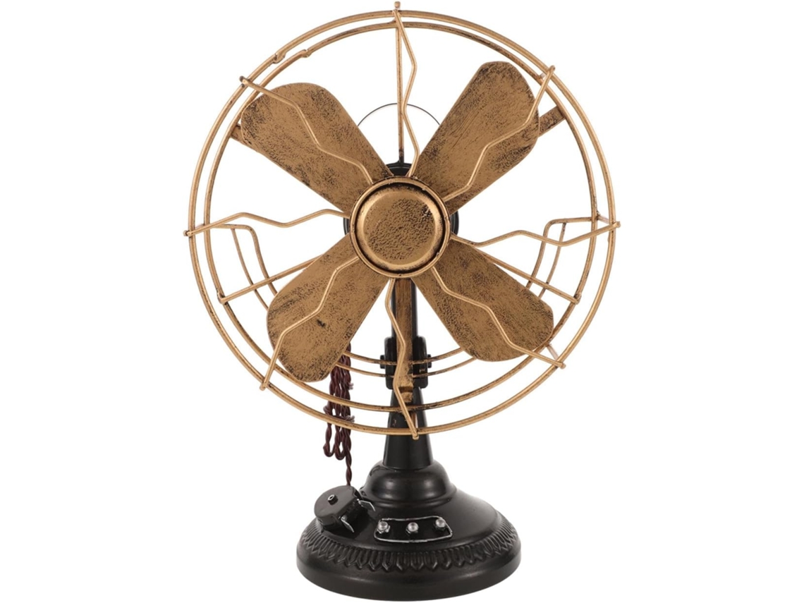 Ornamento vintage para eventos, modelo de ventilador com pernas de metal.