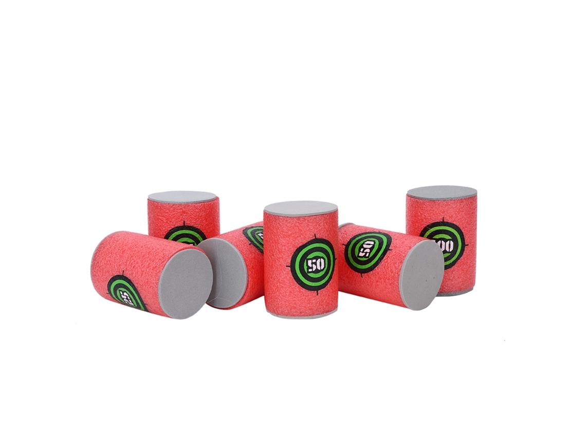 6 Peças Latas Alvo Elite Para Arma De Brinquedo Cilíndricas De Espuma Macia Eva Para Prática De Tiro