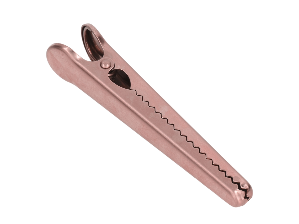 Pinza De Sellado 11,6 Cm Acero Inoxidable Diseño Resistente Para Armazenamento De Comida Cozinha Ferramenta Ouro Rosa