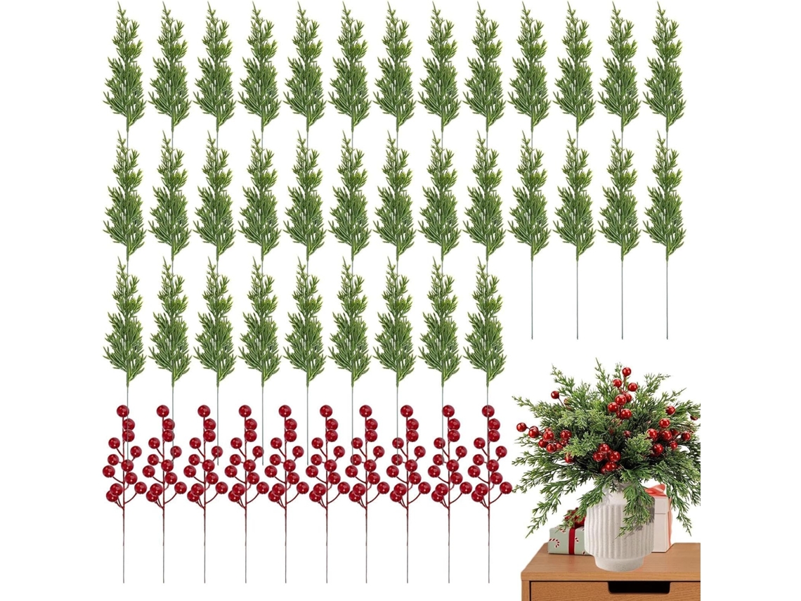 Folhagens Natalinas, Galhos, Frutinhas Vermelhas, Ramos De Pinheiro, Decoração De Árvore, Arranjos Florais.