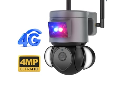 Câmera de segurança inteligente Yuysan ST 429 4MP 4G com holofote, suporta áudio bidirecional e visão noturna