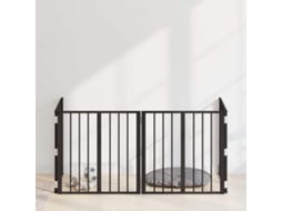 Vidaxl Portão Para Cachorros 4 Unid. Preto 60 X 60 Cm Aço Galvanizado