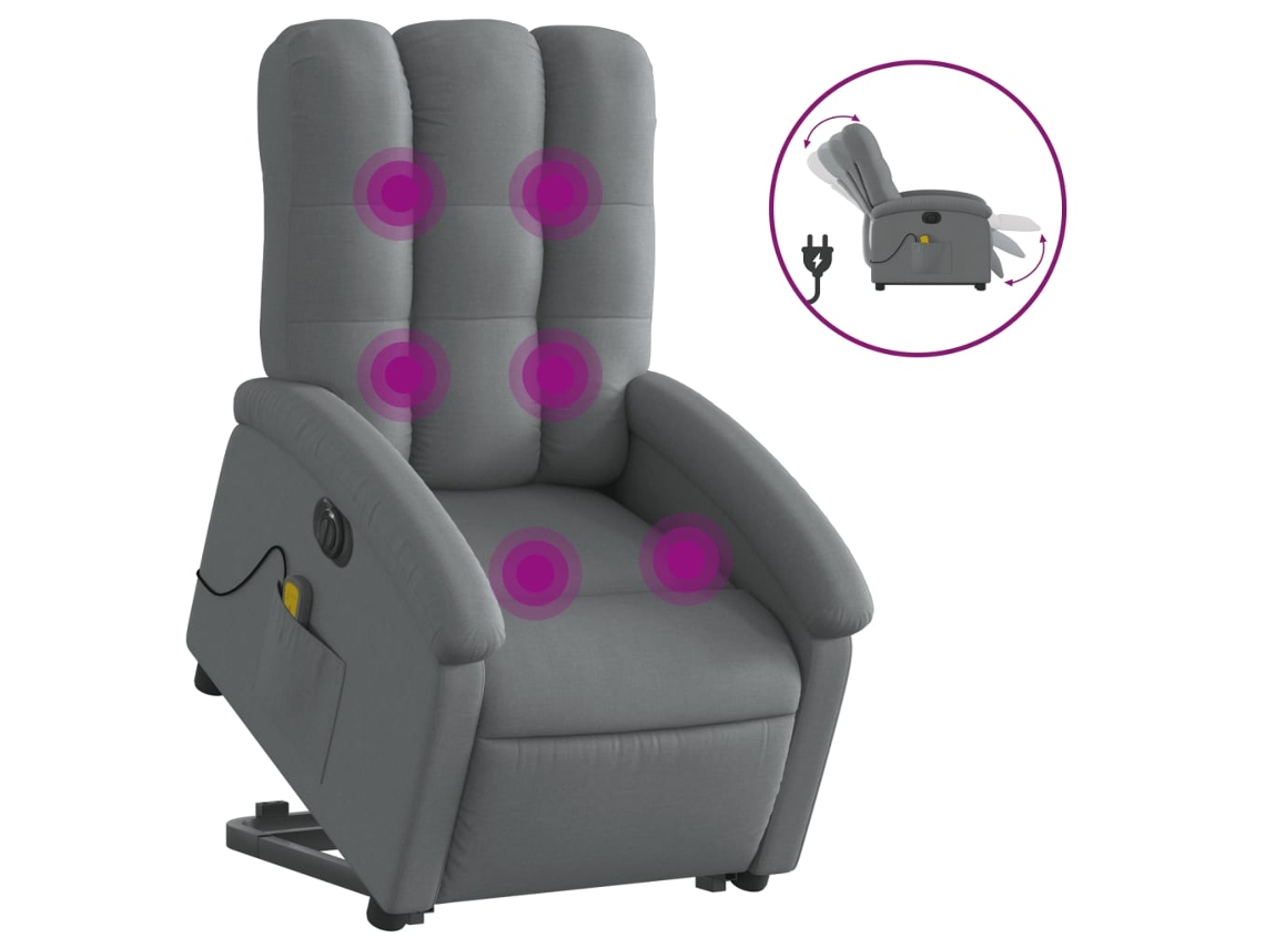 Electric Stand Up Massage Recliner Chair, Electric Stand Up Massage Recliner Chairs Vidaxl Cinzeto Tecido