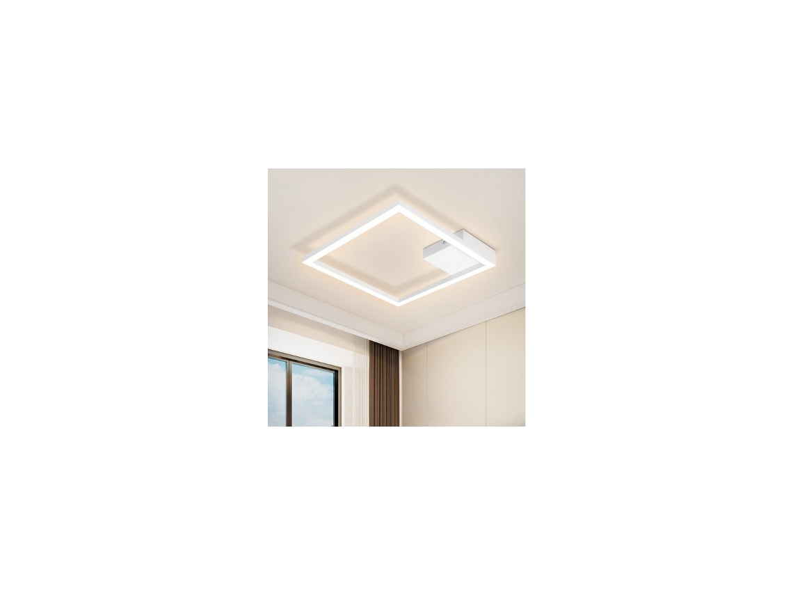 ZMH Luminária de teto LED para sala de estar, corredor quadrado branco, moderna, 3000K, cozinha