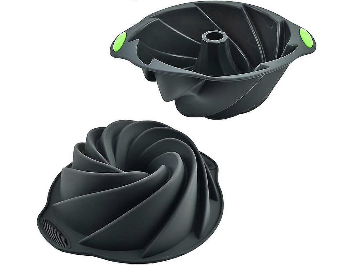 Forma De Bolo De Silicone Para Assar, 9 Polegadas Molde De Bolo Espiral Canelado Antiaderente, Assadeira De Silicone