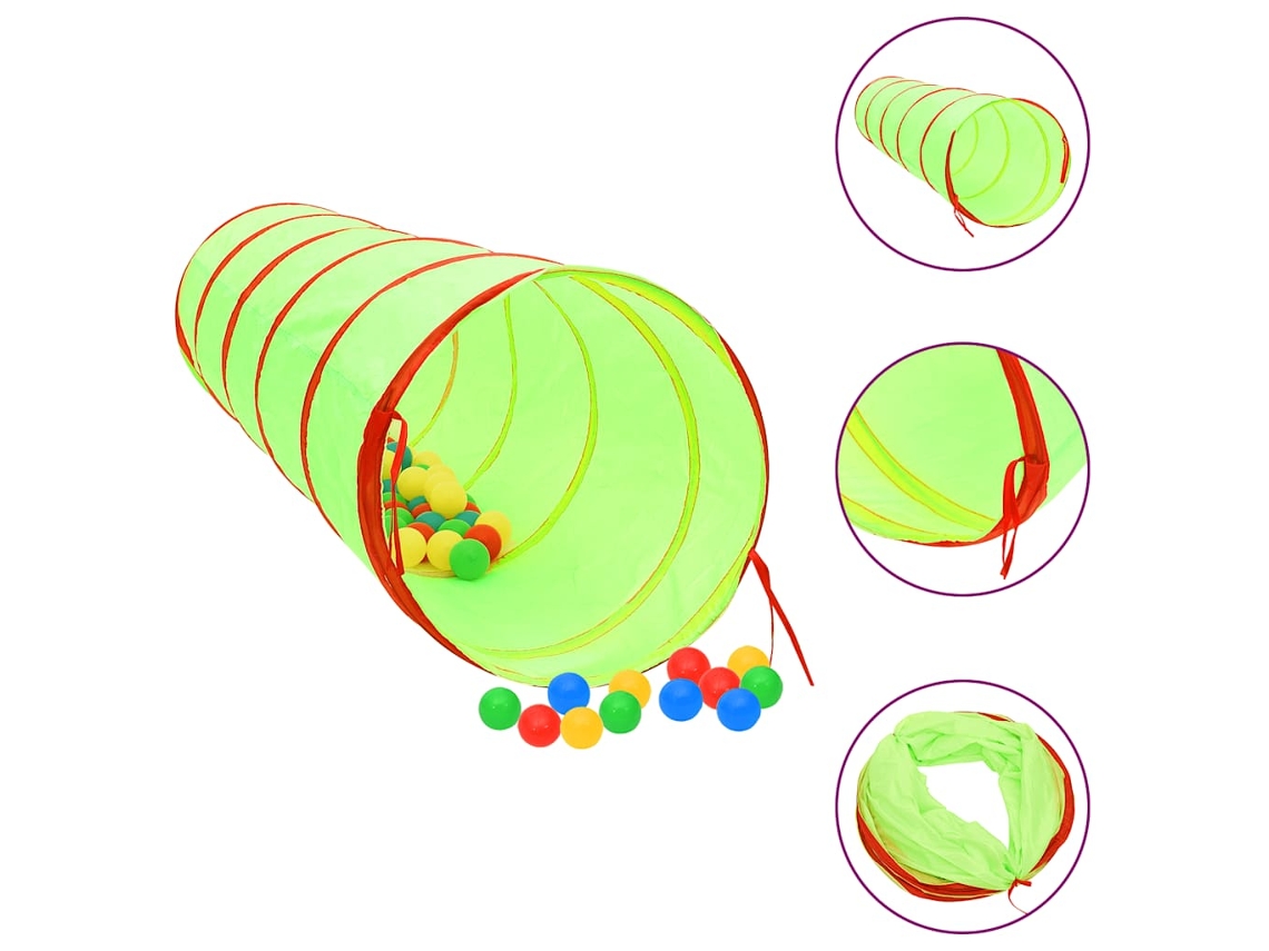 Vidaxl Túnel De Brincar Infantil 175 Cm Poliéster Verde