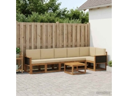 Vidaxl Conjunto De Sofás Para Exterior 7 Unid. Natural E Bege