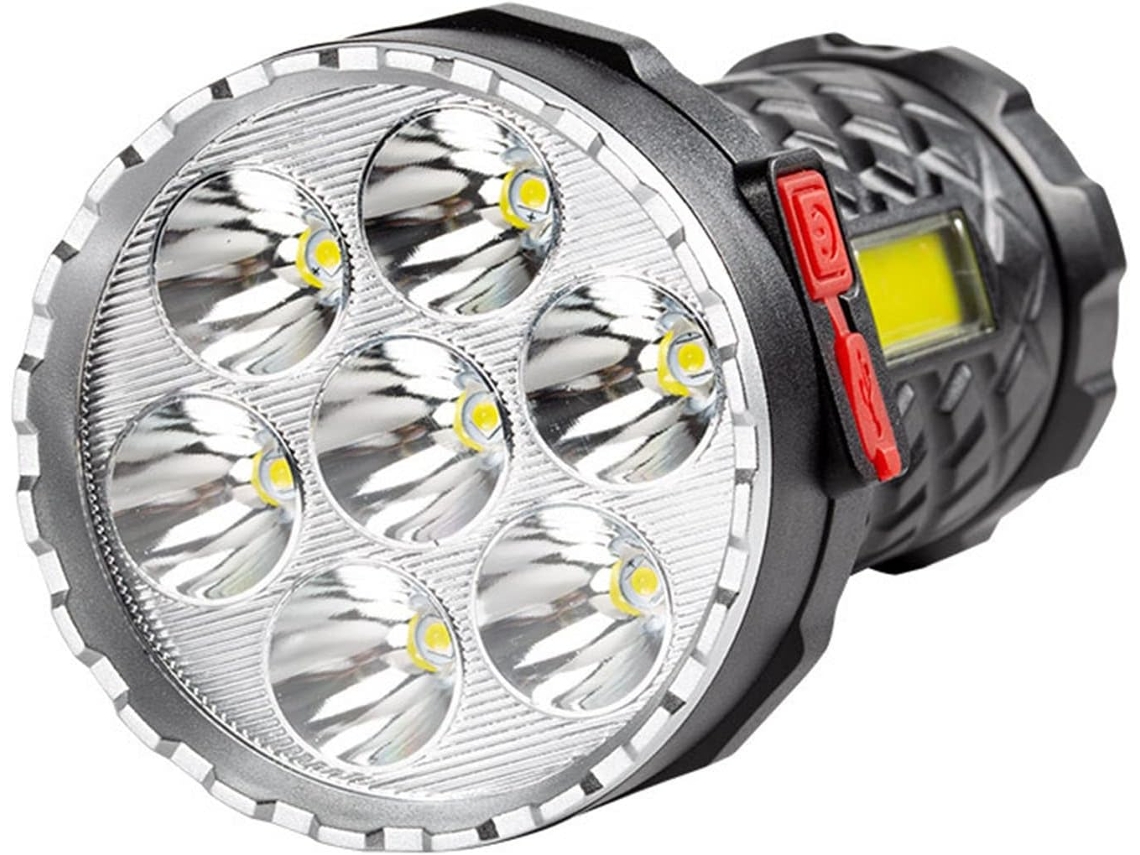 Lanterna Super Brilhante Potente Com 7 Leds, À Prova D Água, Carregamento Rápido Usb E Luz Lateral Ideal Para Camping