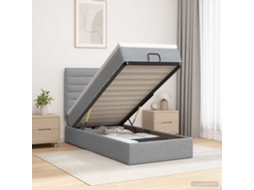 Vidaxl Cama Ottoman Com Colchão E Led Cinzento-claro 80 X 200 Cm