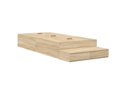 Cama Com Arrumação  Em Carvalho Sonoma Vidaxl (236.5x90x31.5 Cm)