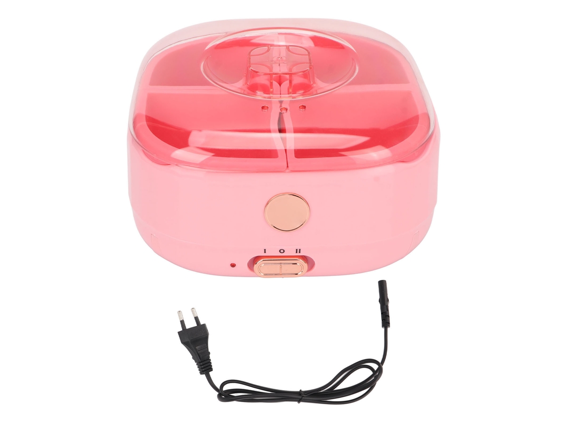Máquina De Aquecer Cera Com Tampa Transparente E Controle De Temperatura, Panela De Silicone Macio, 4 Compartimentos, 200w