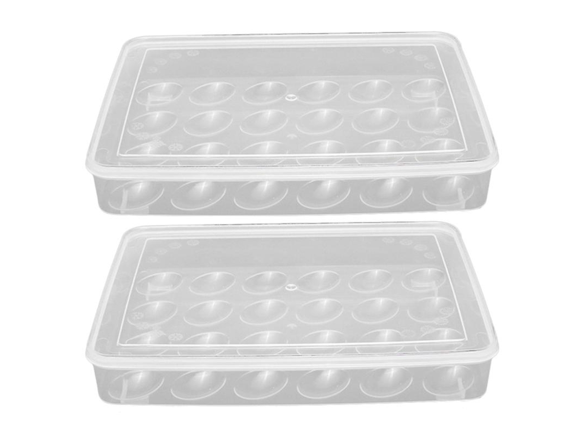 2pcs Bandeja De Ovos Com 24 Grades Allinless