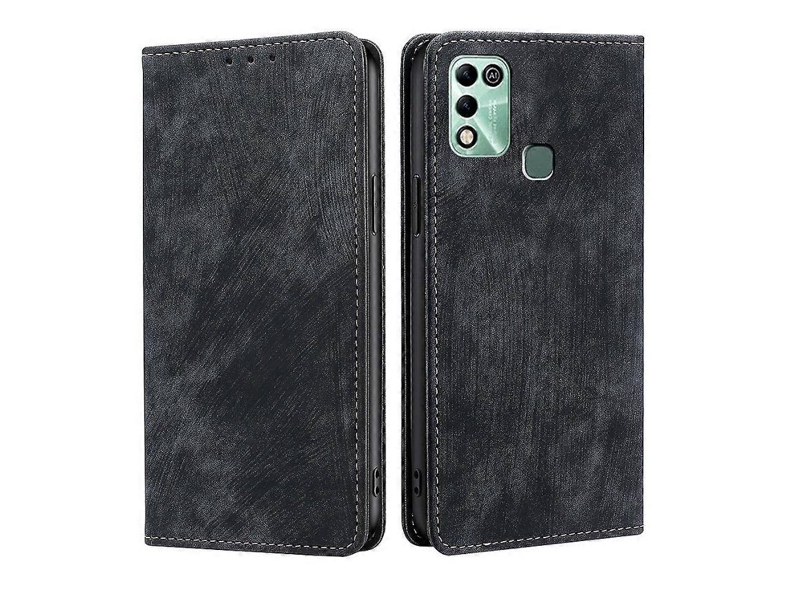 Capa De Celular Em Couro Sintético Escovado Com Proteção Rfid Antirroubo Para Infinix Hot 11 Play