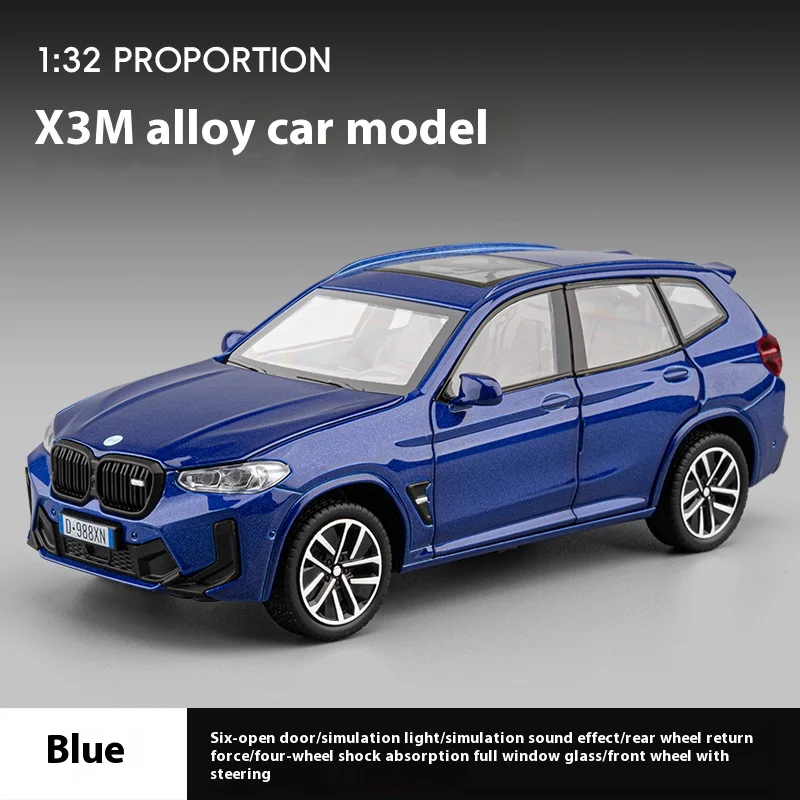 (azul) Miniatura De Carro 3m Em Escala 1:32 Com Funções De Som E Luz.