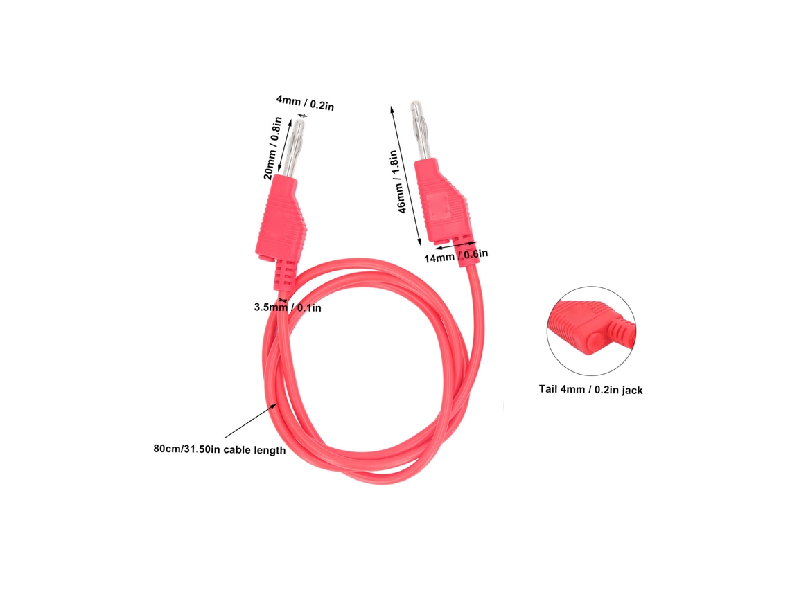 Cabos De Teste Com Plug Banana 4mm Empilháveis