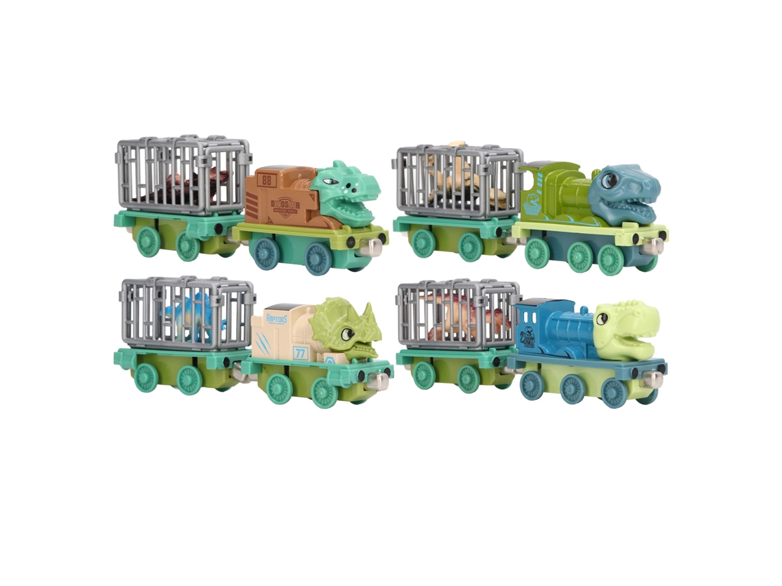 Mali 8 Pcs Brinquedo de Carro Transportador de Dinossauro com Liga Magnética para Crianças