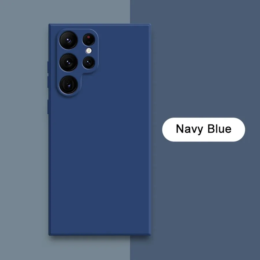 Capa De Celular Samsung S24, Azul, Em Silicone Líquido, Capa Protetora De Tecido Macio.