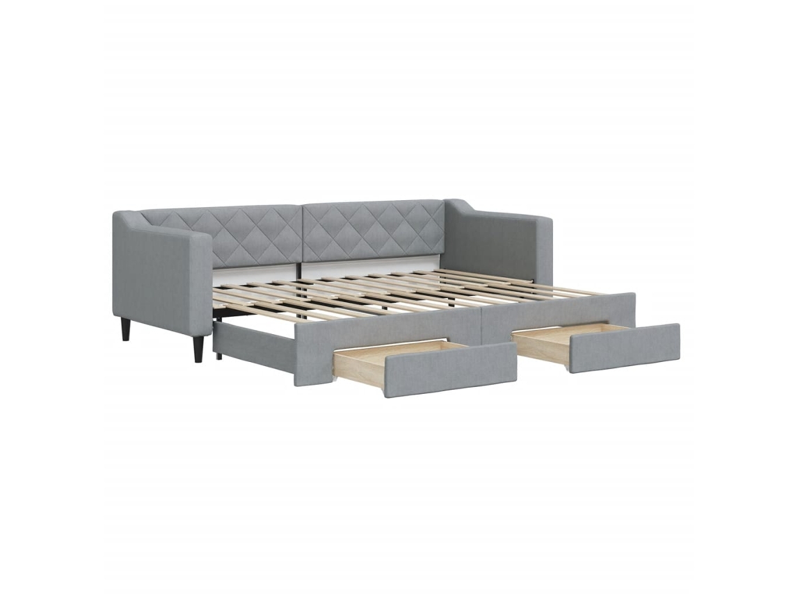 Sofá cama MAISON EXCLUSIVE 80x200 cm com gavetão e gavetas tecido cinzento claro