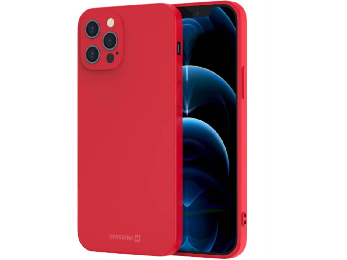 Capa SWISSTEN iPhone 15 Plus SoftJoy (Vermelho)