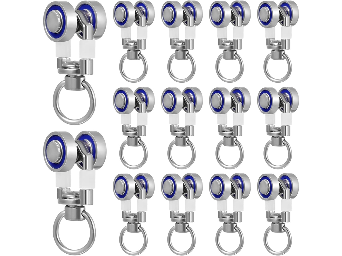 Conjunto De 30 Polias Metálicas Para Trilho Cortina, Suporte Resistente E Funcionamento Silencioso Para Uso Doméstico Ou