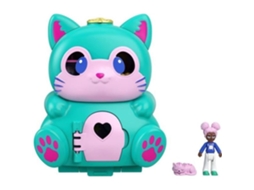 Polly Pocket - Conjunto caixa gato transformável, com miniboneca, estatueta de gato e surpresas - Miniboneca - A partir de 4 anos