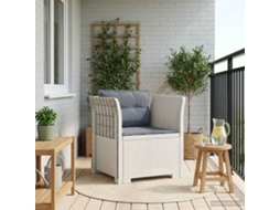Vidaxl Poltrona 1 Lugar Com Almofadas Look Rattan Pp Branco