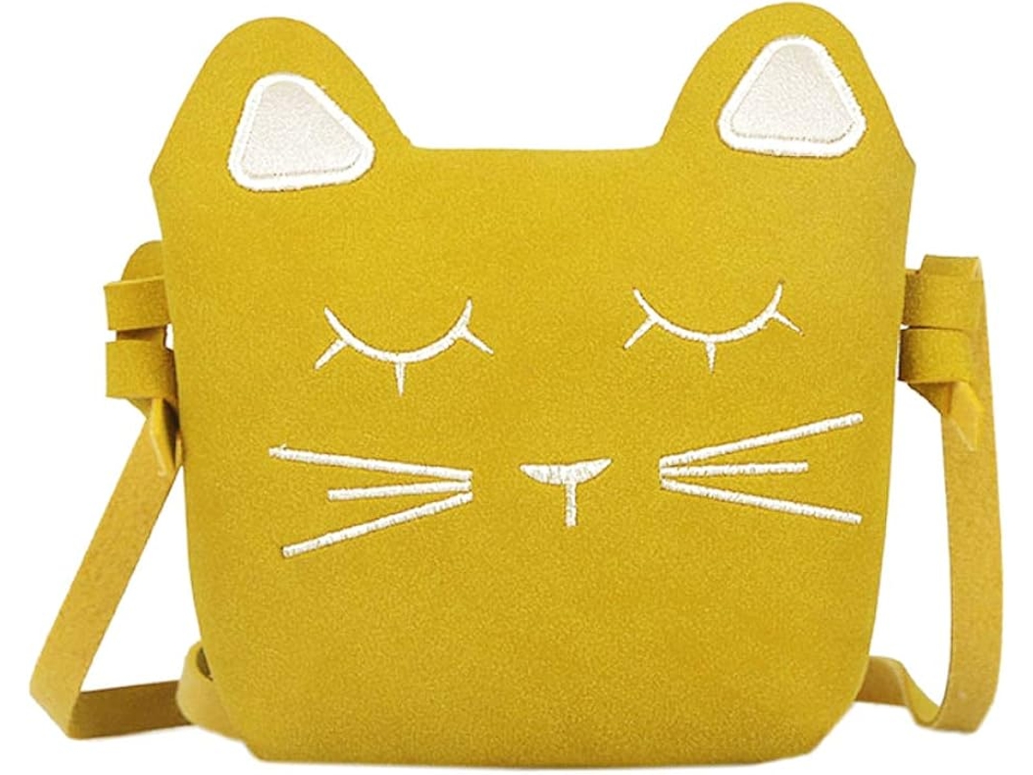 Bolsa de Ombro Infantil com Orelhas de Gato , Bolsa Transversal com Alça Ajustável para Crianças e Meninas BRILVIBERA (amarela)