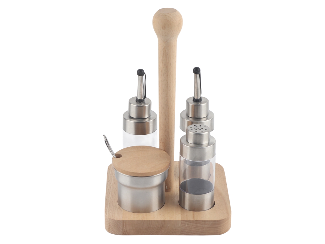 Conjunto de Prateleira com Potinhos de Tempero de Aço Inoxidável 304 para Cozinha, Armazenamento S/MARCA