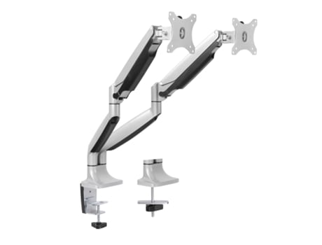 TOOQ - Suporte de Mesa para Monitor 13-32P DB3132TNR-S / Giratorio / Inclinavel / 2 Bracos - Prateado