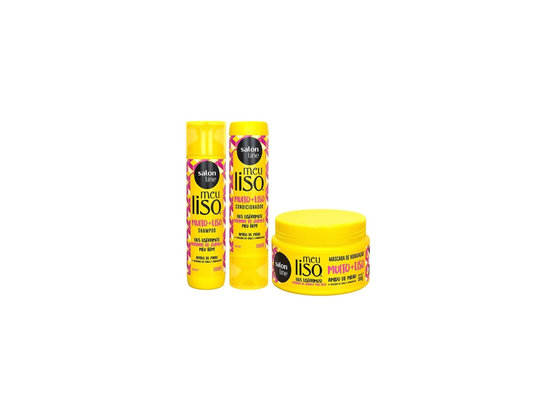 Coffret de Cabelo SALON LINE Muito + Liso Amido de Milho (Máscara + Shampoo + Condicionador)