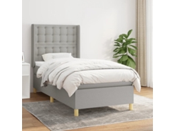 Vidaxl Cama Com Molas/colchão 90x190 Cm Tecido Cinzento-claro