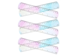 Conjunto De 6 Réguas Flexíveis Pvc Com Design Degradê Colorido, Fáceis De Ler E Dobráveis, Ferramenta De Medição