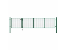 Vidaxl Portão De Jardim Em Aço 350 X 75 Cm Verde