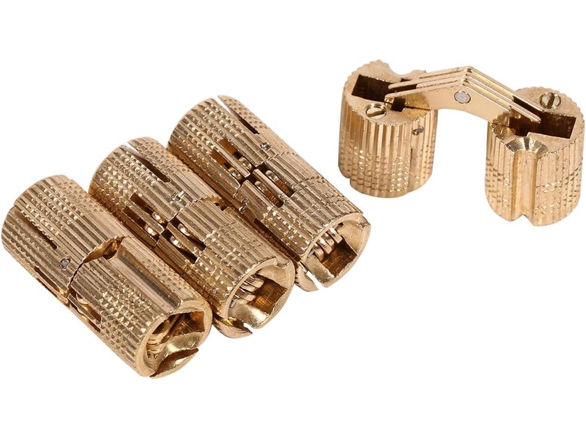 Pacote Com 4 Dobradiças Cilíndricas De Cobre 12 Mm Para Portas E