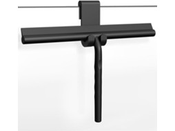 Raspador De Silicone Para Chuveiro Com Núcleo De Aço Inoxidável, 33 Cm, Com Gancho Sem Furos, Para Limpeza De, Espelho, Aço Inoxidável E Preto