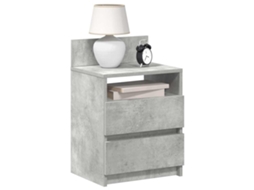 Vidaxl Mesa De Cabeceira Com 2 Gavetas 40x33x60 Cm Cinzento Cimento