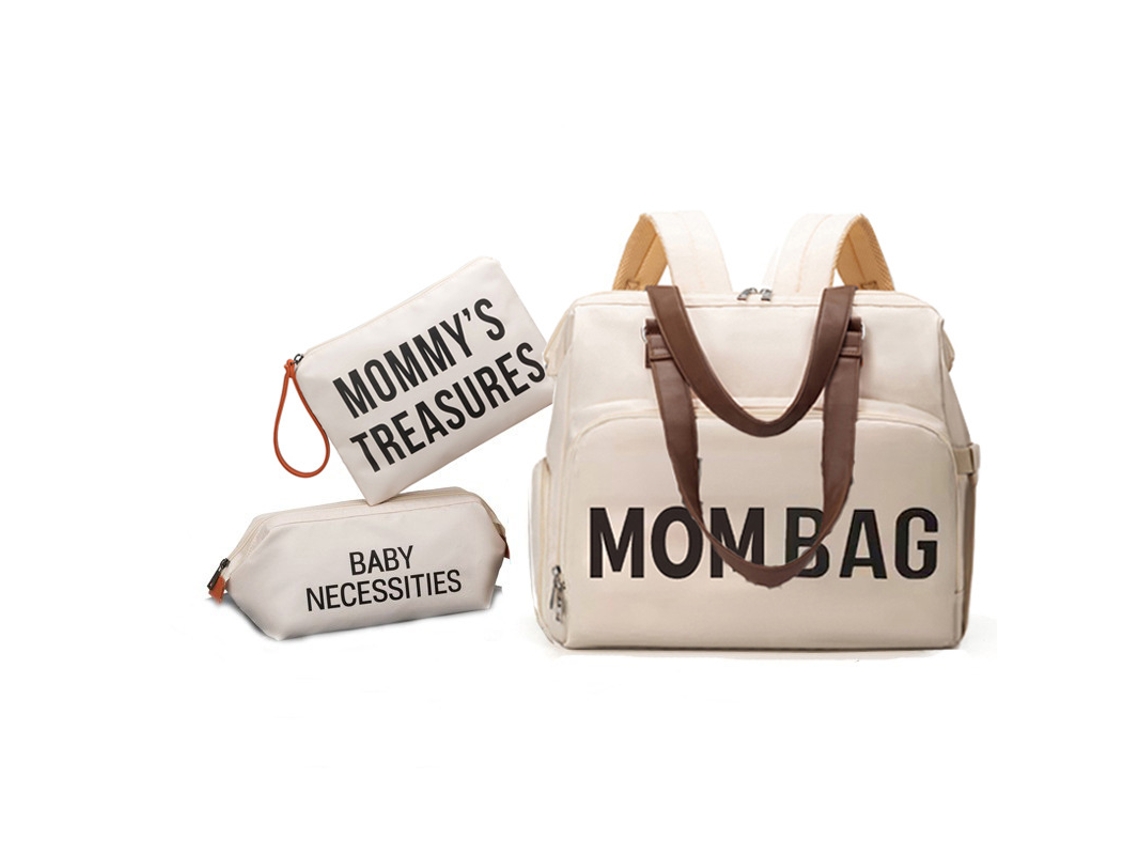 Bolsa Transversal Impermeável E Leve Para Maternidade/bebê, Ideal Para Passeios E Uso Durante A Gravidez.mom Off White Duas Bolsas Pequenas Yunzii