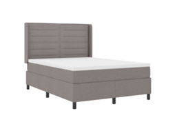Conjunto 1 Cama Box Vidaxl Castanho-acinzentado Tecido (190 X 140 Cm)