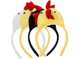Conjunto De 4 Tiaras Com Orelhas De Galinha, Confortáveis E Duráveis, Feitas De Tído.