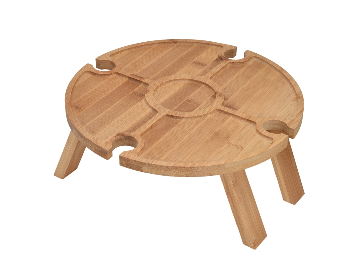 Mesa De Vinho Outdoor Plegável Com Suporte Para Taças
