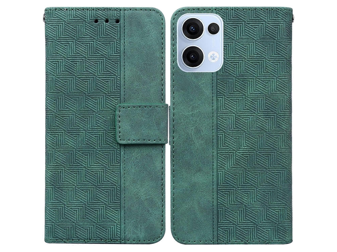 Capa De Celular De Couro Com Relevo Geométrico