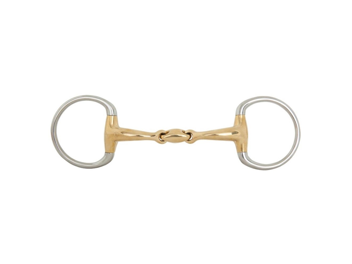 Snaffle de Ponta de Ovo de Articulação Dupla Soft Contact 16 Mm 55 Mm Dourado 13.5 Cmbr