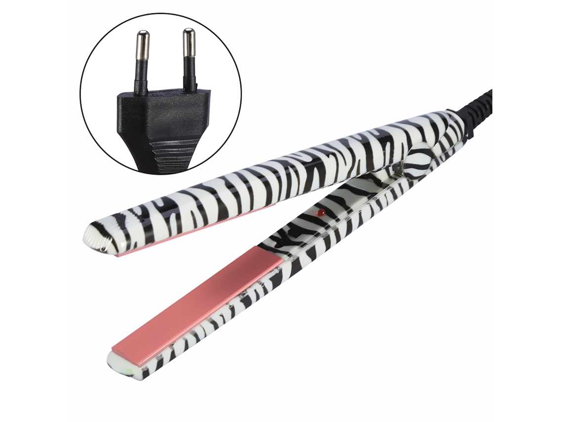 2026-1pc Plancha De Cabelo Portátil Elétrica Ferramenta De Pentear (listras Zebra)