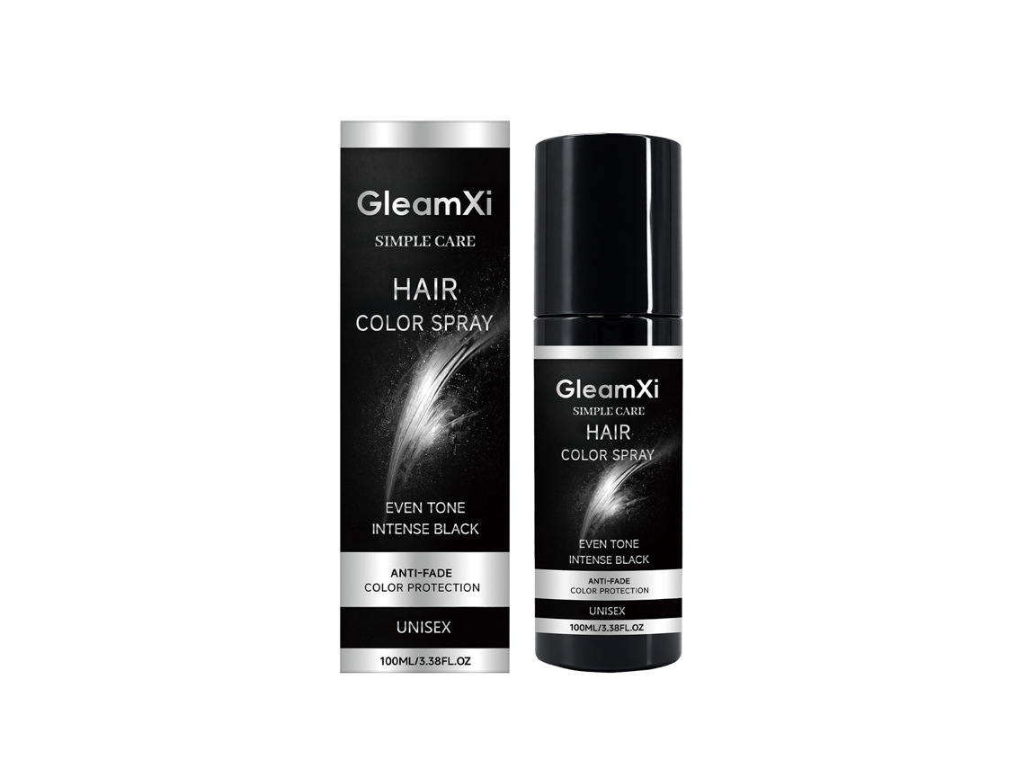 Gleamxi Spray para Cabelo Preto, Fórmula Suave, Realça a Cor e o Brilho LAXISCREED