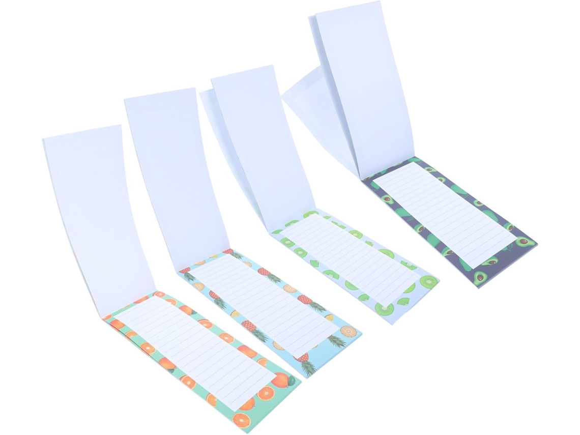 4 Paquetes Blocos-notas Portáteis Com Folhas Destacáveis Em Papel Design Frutado Colorido, Planejamento De