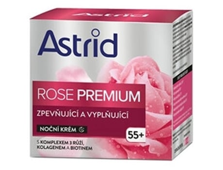 ASTRID Rose Premium Night Cream 55+ Zpevnující a Vyplnující Nocní Krém 50Ml