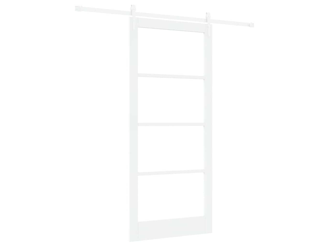 Conjunto 1 Porta Deslizante Vidaxl Branco Madeira De Pinho Maciça (93 X 211 Cm)