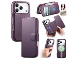 Capa Protetora De Couro Para Iphone 17 Pro Com Alça Neo Finger Grip E Magsafe.