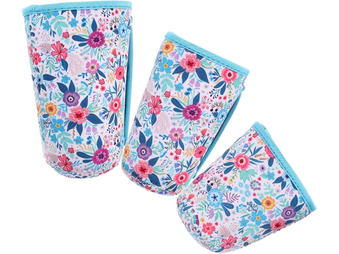 Conjunto De 3 Capas Reutilizáveis Para Copos De Café Gelado Com Alça.