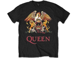T-Shirt QUEEN Classic Crest preta S